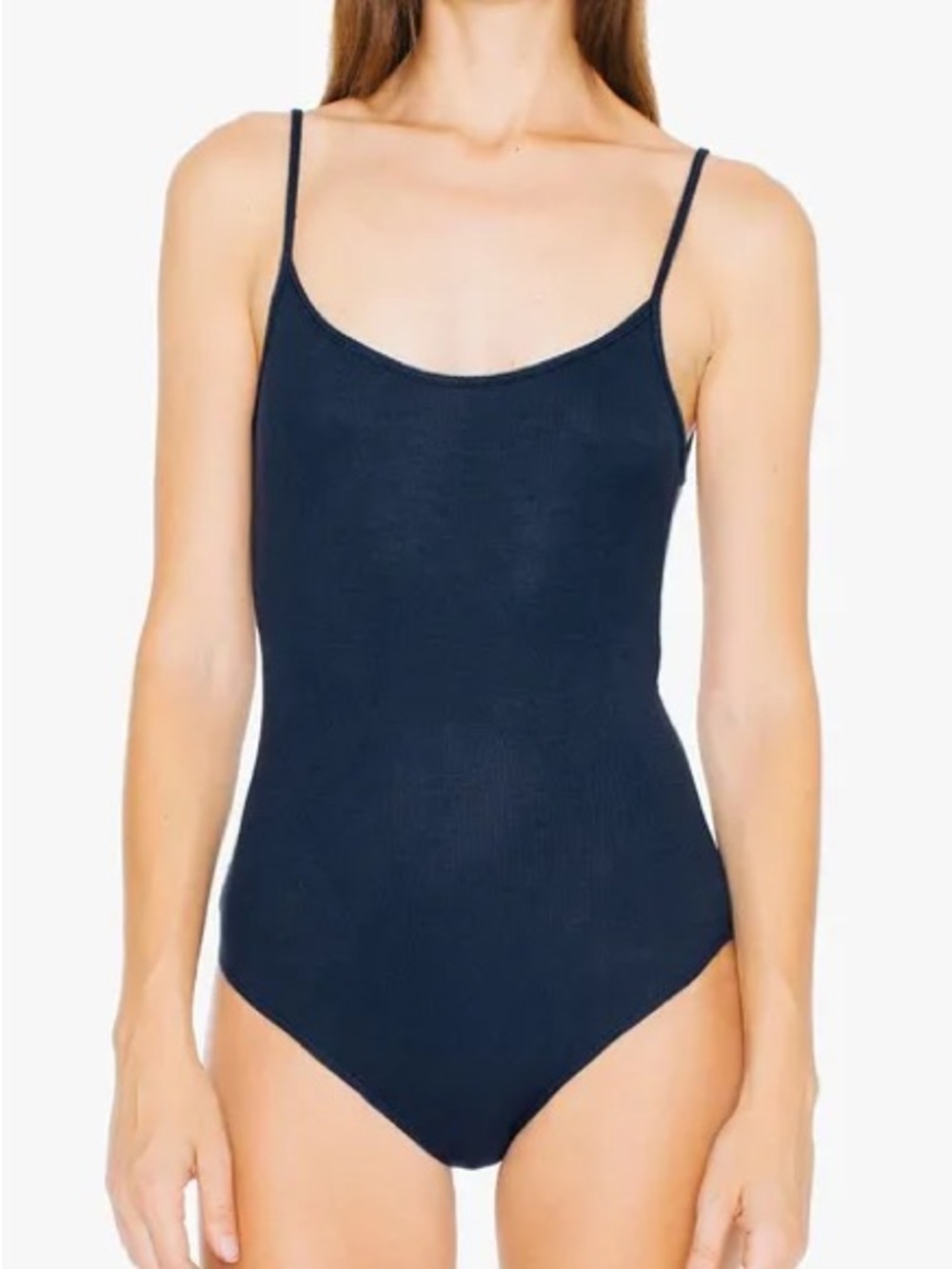 American Apparel Navy Scoop Neck Spaghetti Strap Bodysuit